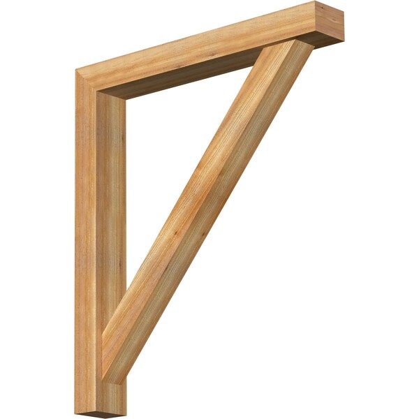 Ekena Millwork Traditional Block Rough Sawn Bracket w/ Offset Brace, Western Red Cedar, 6"W x 42"D x 48"H BKT0604X42X48TRA05RWR - main